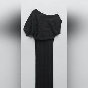 Rib knit dress asymetric